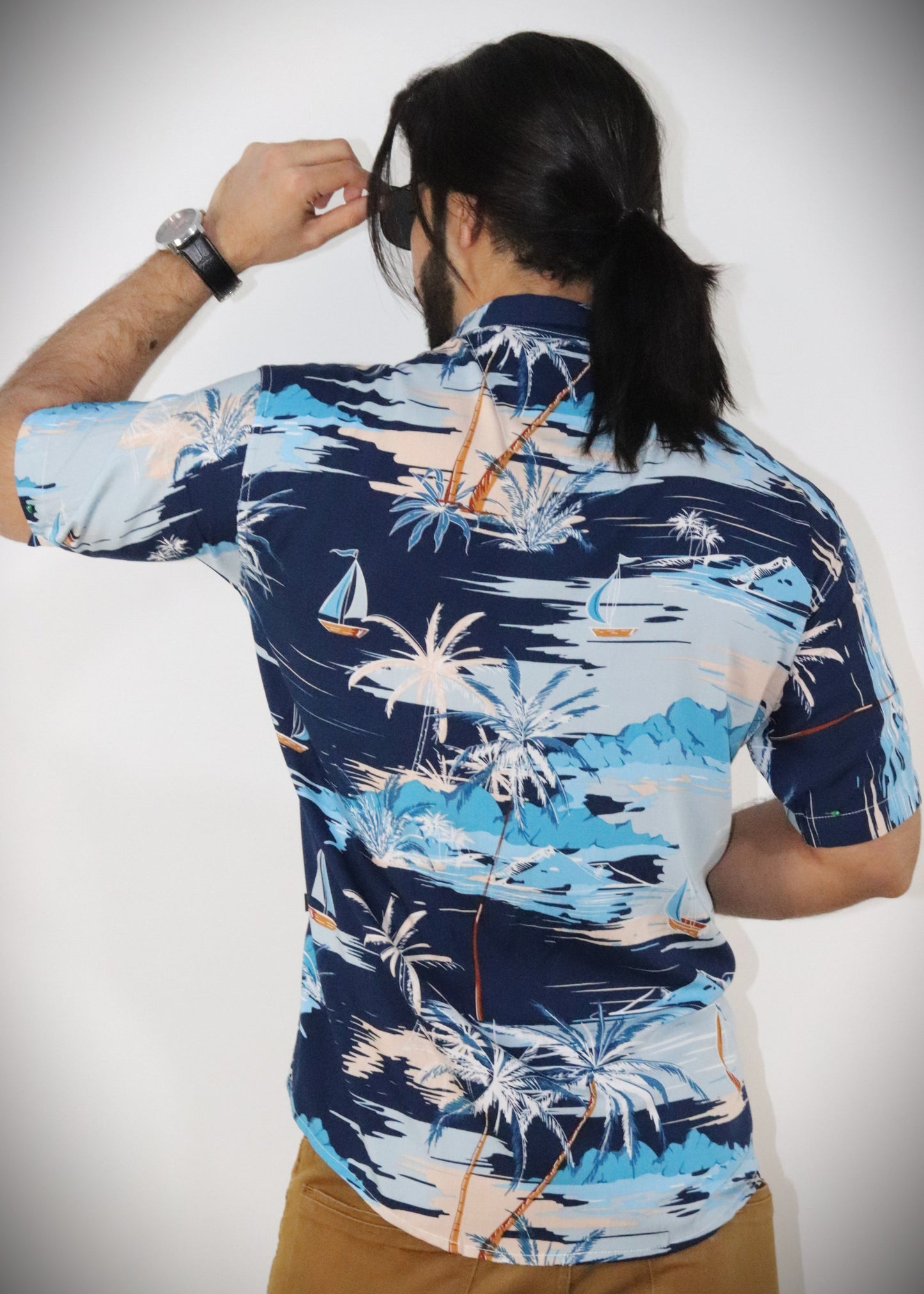 Hawaiians Blue Summer Shirt - Cuban Collar