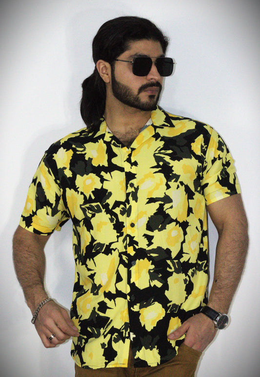 Sun Patch Hawaiian Summer Shirt - Cuban Collar