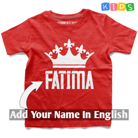 Personalized Named Kids T-Shirt Customized Queen